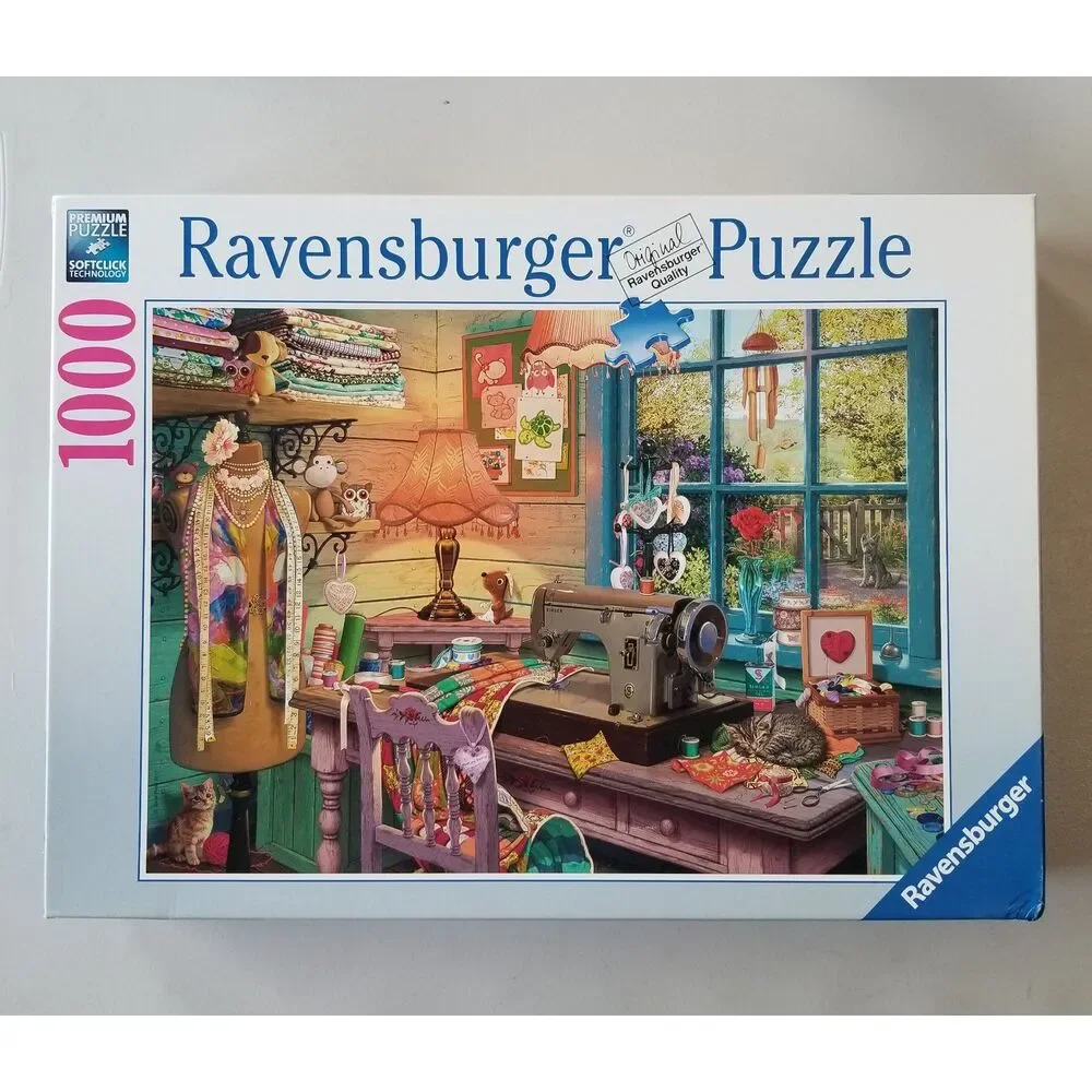 Ravensburger Sewing Shed 1000 pc Steve Read 2018 Complete Jigsaw Puzzle